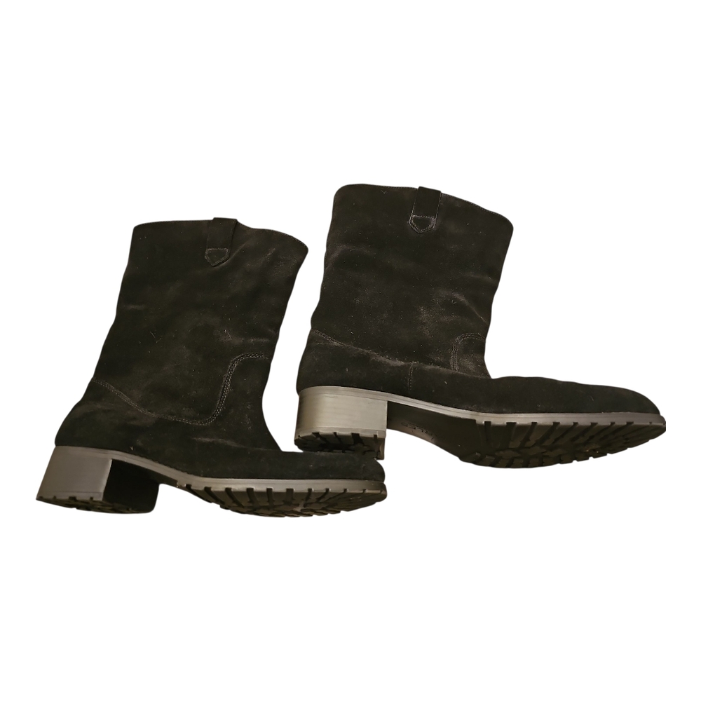 Charles By Charles David Dark Suede Moto Boots